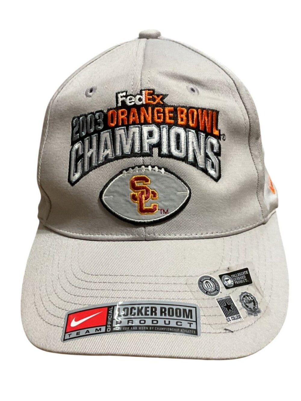 NWOT 2003 Orange Bowl Champions Nike Locker Room USC Trojans Adjustable Hat